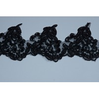 0068  Кружево на органзе цв.черный