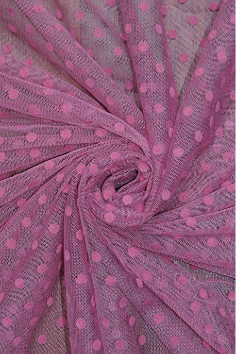 Фатин горох флок диз.01 цв.06 розовый