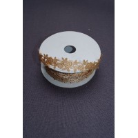 334 Тесьма атласная перфорированная цв.бежевый