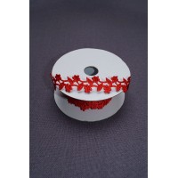 335 Тесьма атласная перфорированная цв.красный