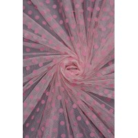 2574 Фатин горох флок цв.03 розовый