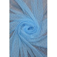 1682 Фатин крапка  кол. 09 блакитний