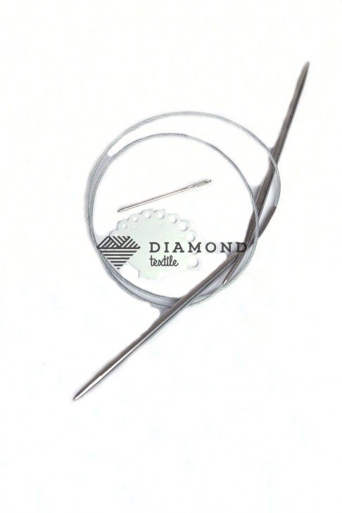 Спицы круговые Rundstricknadel металлические на тросе 5.0 мм - 80 см