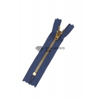 Джинсовая молния YKK золото 10 см (т.синий)