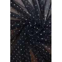 1220 Фатин із напиленням кол.07 чорний+серебро